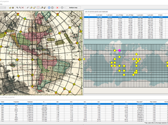 Stereoographic projection in the transverse aspect detected as the best fit projection.