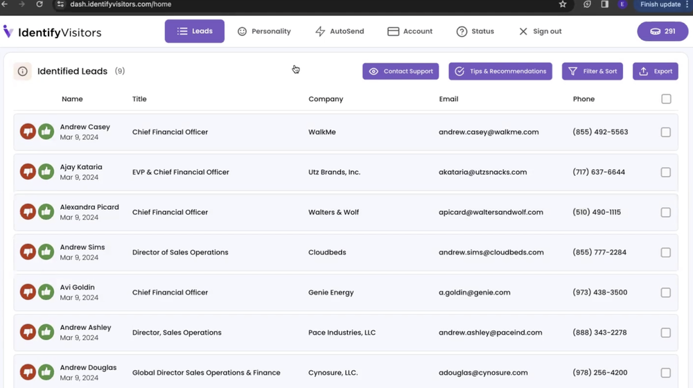 DetectVisitors Screenshot 1