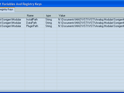 Registry keys tab