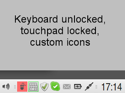 Keyboaed unlocked, touchpad locked, custom icons