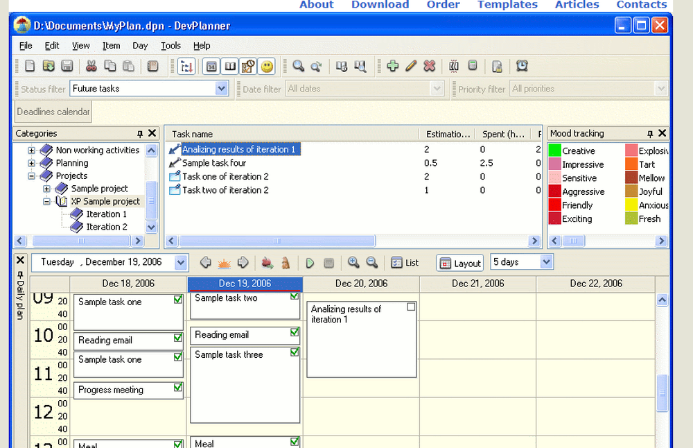 DevPlanner Screenshot 1