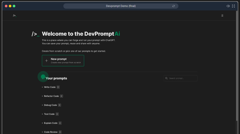 DevPromptAi Screenshot 1