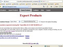 Exporting Products to a Spreadsheet