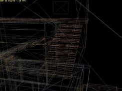 The engine in wireframe mode.
