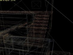 The engine in wireframe mode.