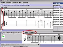 Two files open (multirack view vs tab view) a MIDI playing