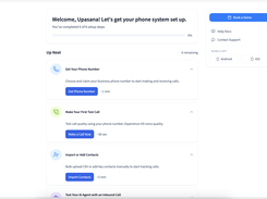 Quick Start dashboard: get your business phone number live in under 5 minutes.