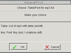 Choose Table and Font of list