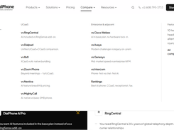 Compare section page