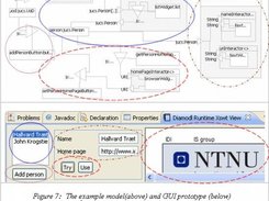 Editor and prototype with corresponding parts highlighted