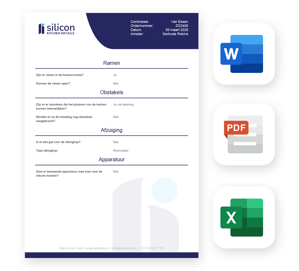 Document generated form forms