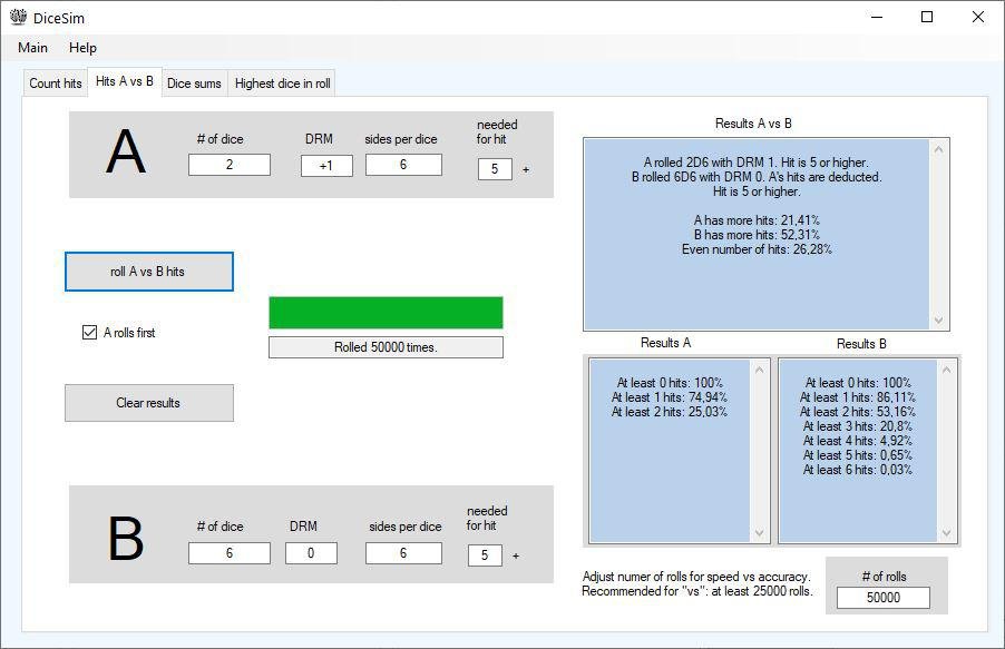 Dice Odds Calculator Includes Crt Combat Boardgamegeek