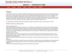 The home page of application with Icelandic-Czech dictionary
