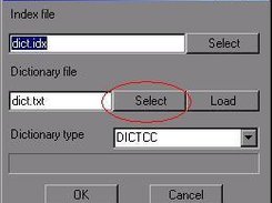 Configuration window under Windows XP