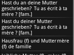 Android 1.6, de-fr dict.cc dictionary