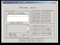 Digital Diary - Main Window