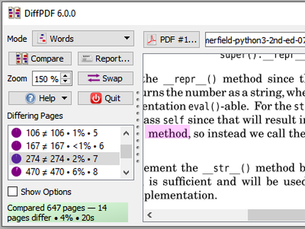 DiffPDF Screenshot 1