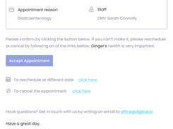  Clients get instant notifications when you create a new appointment or when you reschedule