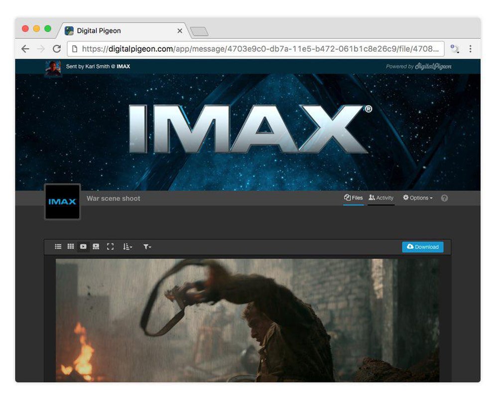 Present work to clients in your branding - just like IMAX 