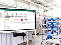 Digital Shopfloor Management Software being used on the manufacturing floor.