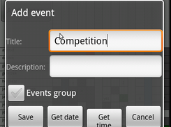 Add new event dialog