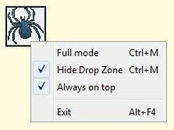 Drop zone mode
