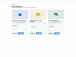 Dillien offers industry-tailored templates that can be fully customized before launching your data room.