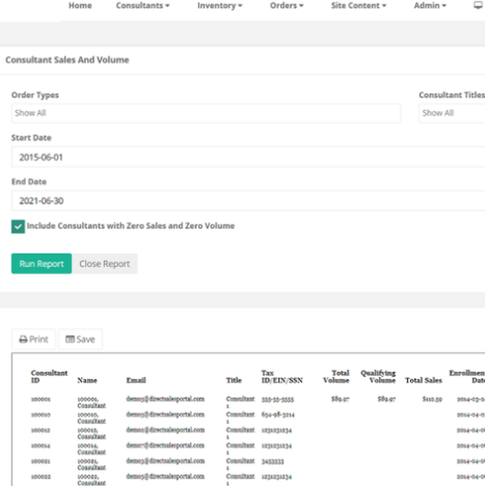Direct Sales Portal Screenshot 1