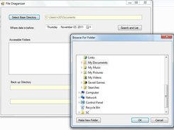 Selecting the base directory to be searched and listed