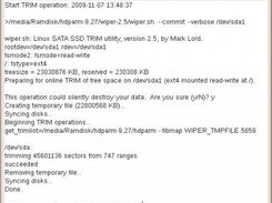 DiskTRIM log tab. Fully automated wiper.sh run.