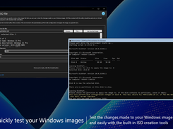 The DISMTools Preinstallation Environment (versions 0.5 and later) helps you test your Windows images on virtual machines or real hardware quickly and easily. It is basically a replacement of Windows Setup