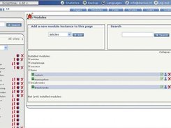 Module overview page, all modules with installed instances