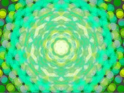 zoomed in, highlighting layering based on the distance to center