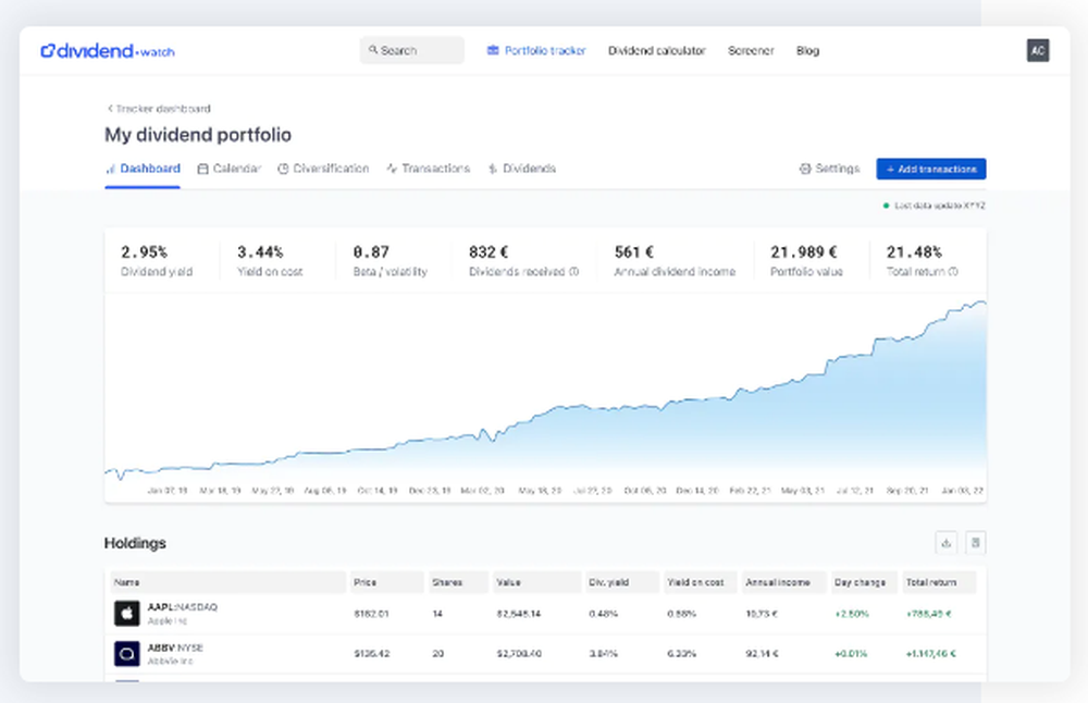 Dividend.watch Screenshot 1