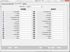 Matches calendar