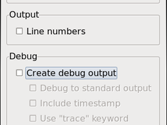Options for wxdkct (C trace and debugging preprocessor)