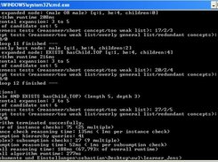 shows the cosnsole output of a learning problem