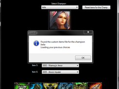 Saved item settings and loads them