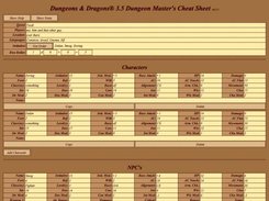 The DM Cheat Sheet.  Note the initiaitive order.