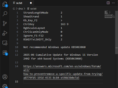 settings (c:\dna\se.txt)