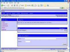 Admin Categories - View / Create new categories for a board
