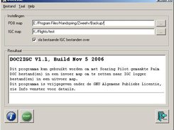 DOC2IGC hoofdscherm (Dutch)