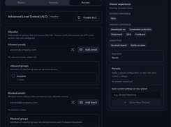 Granular access controls for the right audience