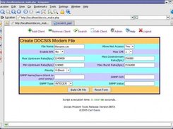 Form to create a docsis boot file