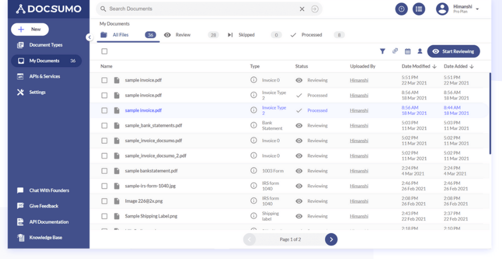 Docsumo Screenshot 1