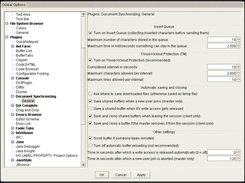 Options for DocSynch in jEdit (not up-to-date)