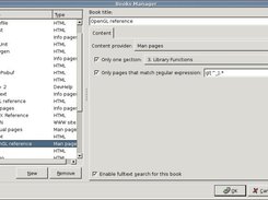 Manual pages definition dialog