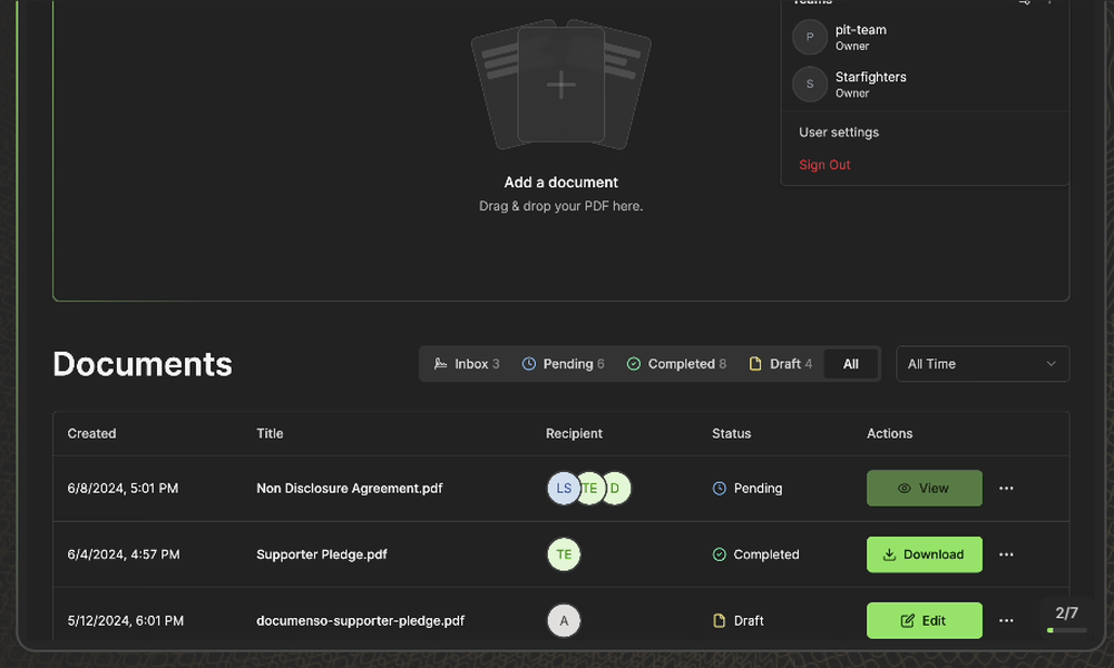 Documenso Screenshot 1