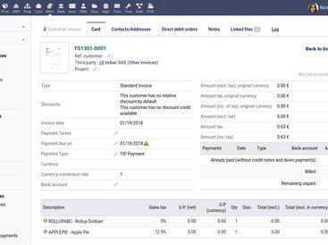 Invoice view