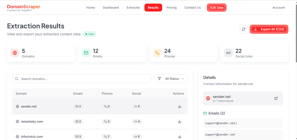 DomainScraper by TargetNXT